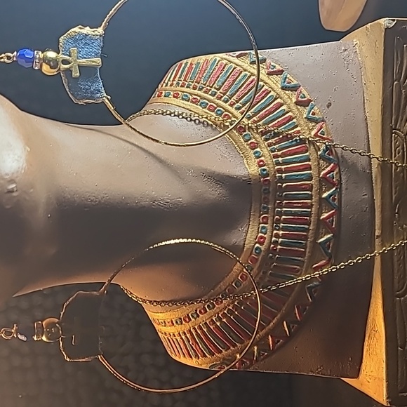 5 large hoops denim ankhs charms charms - Picture 4 of 7